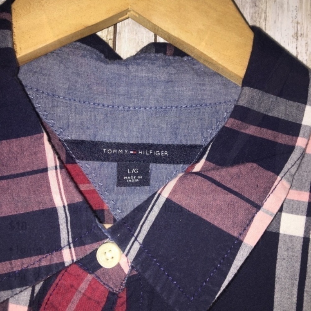 Tommy Hilfiger Pink & Red Plaid Button Down - Picture 6 of 6